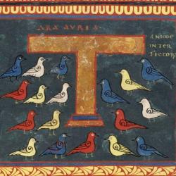 ロマネスク・アクセサリ|<br>ベアトゥス写本|小鳥|<br>ピンバッチ